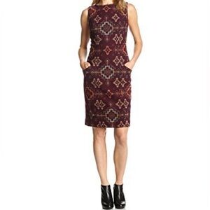 Pendleton for Anthropologie Wool Southwestern Aztec Shift Dress Purple Size 14